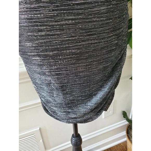 Express Women's Gray Polyester Off The Shoulder Knee Length Dress Size Small - Picture 4 of 11